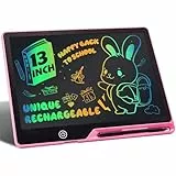 Kinayue LCD Schreibtafel Kinder Wiederaufladbare 13 Zoll Maltafel Zaubertafel Rosa,Umweltfreundlich Lernspielzeug Schreibtablett,Weihnachten Geburtstag Geschenk für 3-12 Jahre alt Junge Mädchen