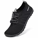 Limberun Wasserschuhe für Damen und Herren,Badeschuhe,Schwimmschuhe,Wasserschuhe seeigelfest für steinstrand Meer, Aquaschuhe Erwachsene,dusch- & Badeschuhe für Herren, Fluss Schwarz 44