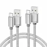 Basesailor Ladekabel für iPhone 17 16 Pro Max,USB C Schnellladekabel 2M 2Pack,Typ A zu USBC Kabel für Apple 15,iPad Air 4 5,Kindle Fire HD 11 Gen,Samsung Z Flip Fold A56 A55 A54 A42 S25 S24 Plus Ultra