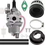 ZAMDOE PZ13 13 mm Vergaser für 43 cc 47 cc 49 cc 2-Takt-Motor Mini Moto Pocket Bike ATV Quad Go Kart Moped Chopper Dirt Bike Motorrad Roller mit 44 mm Luftfilter