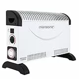 MONZANA® Konvektor Elektroheizung 2000 W inkl. 24 Std. Timer 3 Heizstufen Thermostat Elektrischer Heizkörper Mobile Heizung Stromheizung Heizgerät