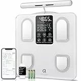 arboleaf Körperfettwaage Personenwaage digital, Körperanalysewaage mit Handsensoren & großes Display Waage mit Körperfett und Muskelmasse, Körperwaage 8-Elektroden mit App 27 Körpermaße