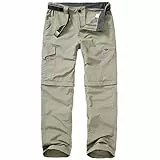 mosingle Herren-Wanderhose, Safari-Zip-Off, leicht, schnelltrocknend, umwandelbar, Reise-, Angel-, Cargo-, atmungsaktive Outdoor-Hose, aprikose, 40