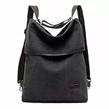 Ruschen Rucksack Damen/Handtasche Damen aus hochwertigem Canvas, Retro Rucksäcke Damen Umhängetasche Schultertasche Alltagstasche Crossbody Bag, S