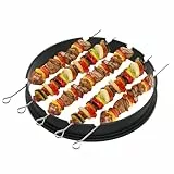 Onlyfire Schaschlik Rotisserie Grillspieß Set, 5 Spieße mit Grillaufsatz, Schaschlikspieße aus Edelstahl für 57 cm Weber Kugelgrills, Fleischspieße, Barbecuespieß, Schaschlikspiesse für Freien Garten