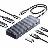 UGREEN Revodok Pro 207 10Gbps USB C Hub 2HDMI 4K@60Hz Docking Station Dual Dsiplay mit 2*USB A 3.2 & USB C 3.2 PD 100W Kompatibel mit XPS 13/15, Chromebook, X1, Surface Pro 9 usw.