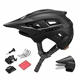 KINGBIKE Professioneller Mountainbike Helm E-MTB NTA-8776 E-Bike Sicherheitshelm mit 3-stufig verstellbarem Visier & Kamera-Halterung MTB-Fahrradhelm für Erwachsene (Mattschwarz, M)