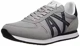 AX Armani Exchange Herren Retro Running Sneaker, Grau (Grau und Marineblau), 37.5 EU