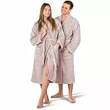 Merana OSLO Bademantel Unisex | kuschelweicher und saugstarker Bademantel für Herren und Damen mit Schalkragen | Frottier Luxus Qualität | 100% Baumwolle | Oeko-TEX | Premium Hotelqualität 400 GSM