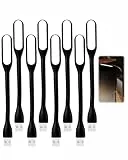 Funver 8 PCS USB Led Lampe, Mini USB-LED-Licht-Lampe, Flexible USB Laptop Licht für Notebook Computer Tastatur, Schwarz