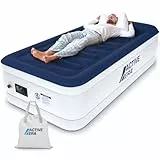 Active Era Luxus Luftbett 1 Person, Luftmatratze selbstaufblasend mit eingebauter elektrischer Pumpe & integriertem Kissen, Aufblasbare Matratze für Camping & Gästebett - 188 x 99 x 36.5 cm