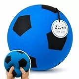 alldoro 63105 Schaumstoffball Blau, Ø 20 cm, extra weicher Softball, Fußball für Kinder ab 0 Jahren, leise & leicht, Ball für Indoor & Outdoor