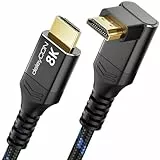 deleyCON 8K HDMI 2.1 Kabel 2m gewinkelt (270° Grad Winkel) für TV, Monitor, PS4, PS5, Dolby Atmos Soundbar EARC, HDR10+, 48Gbps Ultra High Speed Cable - 10K/8K@60Hz, 4K@120Hz/144Hz, 2K@240Hz