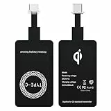 USB Typ C Qi Wireless Ladeempfänger Adapter für Samsung Galaxy A56 A36 A26 A16 A52s A72 A32 A51 A50 S25 S24 S23, Huawei, Xiaomi, Google Pixel und andere Typ C Smartphones, Kabelloses Induktives Laden