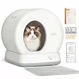 Selbstreinigende Katzentoilette mit APP Steuerung & Geruchskontrolle, Katzenklo Selbstreinigend mit Matte und 10 Sensoren,Mehrkatzenhaushalte,Einfach zu Reinigen