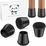 Meldel 24 Stück Stuhlbeinkappen Extra klein - Schwarz Silikon Schutzkappen Für Stuhlbeine - Mit verschleißfestem Filzkissen Beseitigen Sie Geräusche und Anti-Kratzer (Rund 15mm-20mm)