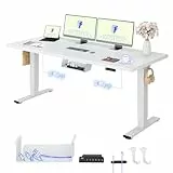 FLEXISPOT Höhenverstellbarer Schreibtisch mit 2 Motoren & 25MM EINTEILIGER Tischplatte 180x80 cm, Ergonomischer Bürotisch Elektrisch mit Kabelmanagement, Memory Funktion & Höhenanzeige