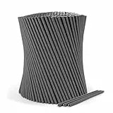 wisefood Papierstrohhalme, 100 Stk. schwarze Strohhalme, Ø 8 mm x 20 cm, Frei von PLA/PE, Biologisch abbaubare Einweg Trinkhalme aus stabilem Kraftpapier