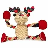 IOKHEIRA Weihnachtshundespielzeug, Plüschspielzeug für kleine Hunde, interaktives Hundespielzeug mit Knisterpapier