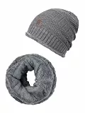 Indicode Unisex Siracusa Winter-Set Mütze & Schal | Strick Wintermütze Winterschal Grey Mix, One Size