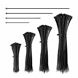 AiQInu Kabelbinder Schwarz Klein 200 Stück, Wiederverschließbar, UV-Beständig, Cable Ties 200mm, Zip Ties(100/150/200/300mm)
