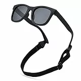 COASION Kinder Sonnenbrille Polarisierte Uv Schutz Gummi Sonnenbrille Baby Alter 1-3 (C2* Mattschwarz/Grau)