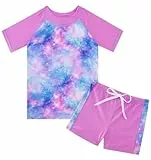 Fanient Mädchen Zweiteiliger Swimsuit Schöner Galaxis Drucken Badebekleidung Badeanzug für Mädchen 6-7 Jahre