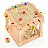 Treibsand Spiel, Montessori Spielzeug ab 3 4 Jahre, Würfelspiele Kinderspiele aus Holz, 2-4 Spieler Gesellschaftsspiele Brettspiel für Kinder ab 3 4 5 6 Jahren