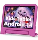 JIKOCXN Kinder Tablet 10 Zoll, Octa Core Android 14 Tablet für Kinder, 10GB RAM+64GB ROM, 1280x800 LCD Touchscreens, 6000mAh, WLAN 5, BT5.0, Dual Kamera, GPS (Rosa)