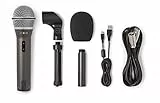Samson Q2U Aufnahme- und Podcasting-Paket - Dynamisches USB / XLR-Mikrofon mit Zubehör, grau