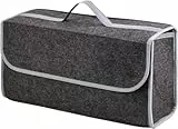 ARATERVIO Kofferraumtasche aus Nadelfilz – Auto Organizer & Toolbag, Aufbewahrungstasche für Autozubehör, Werkzeug & Reisebedarf, 50 x 16 x 23 cm, Grau, Praktischer Kofferraum Organizer