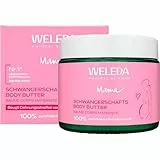 WELEDA Bio Mama Schwangerschaft Body Butter – Naturkosmetik Babybauch Massage Körperbutter zur Dehnungsstreifen Vorbeugung. Hautpflege Narbensalbe mit Sheabutter & Kakaobutter (vegan, 150ml)