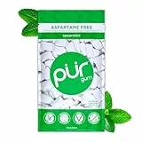 Pur Gum | Zuckerfreier Kaugummi | 100% Xylit | Vegan, Aspartamfrei, Glutenfrei & Diabetikerfreundlich | Natürlicher Kaugummi Mit Spearmint-Geschmack, 55 Stück (1er Pack)