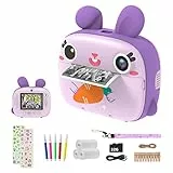 Kinderkamera Sofortbildkamera, CAMCLID Kamera Kinder mit 3 Rollen Thermopapier & 32GB Karte,DigitalKamera & VideoKamera mit 2,4' Bildschirm,Fotokamera Sofortbilder Geschenk für Mädchen Jungen (Lila)