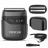 VIKICON Folienrasierer Herren, Mini Rasierer Herren Elektrisch, Elektrorasierer für Bart & Gesicht, Trockenrasierer Herren Elektrisch, USB-C Wiederaufladbar, Ideal für Reisen (Schwarz)