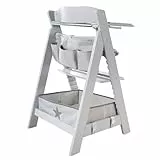 roba Organiser Set für Hochstühle mit Stern Motiv - Passend für alle Sit Up & Born Up Babyhochstühle - Box & Tasche zum Einhängen - Befestigung mit Klettverschluss - Grau