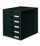 HAN 1450 Schubladenbox SYSTEMBOX DIN A4, 5 geschlossene Schubladen 2 Boxen Schwarz