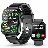 Smartwatch Herren Damen, 1,85' HD Touchscreen Smart Watch mit Telefonfunktion, 100+ Sportmodi Sportuhr mit Schrittzähler/Schlafmonitor/Herzfrequenzmonitor, IP68 Wasserdicht Fitnessuhr für iOS Android