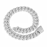 ICEDIAMOND Herren Luxus 24MM Bubble Arc CZ Diamant Kubanische Gliederkette Halskette, 18 Karat vergoldet vereist Vollständig glänzen 5A Zirkonia Hip Hop Schmuck (24'', White)