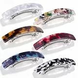 6 Stück Haarspangen Damen, französische Haarspange 8 cm in Schildpatt Optik aus Kunststoff sowie Metall, für Haarstyling im Alltag und zu Partys für Frauen und Mädchen