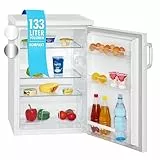 Bomann® Kühlschrank ohne Gefrierfach | Energieklasse D | 85cm | leise 39dB | 3 Ablagen | Türanschlag wechselbar | 133L | Kühlschrank klein mit Gemüsefach | Standardkühlschrank | VS 2195.1 weiß