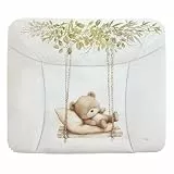 Ceba Baby® weiche Wickelauflage 85x72 cm - Baby Wickelunterlage- Wickeltischauflage für Junge und Mädchen - Wasserdicht, abwaschbar - OEKO-TEX® Standard 100 - Made in EU -Teddybär auf der Schaukel