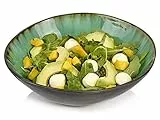 Sänger | Salatschale Palm Beach aus Steingut, Salat Teller, Schüssel, Einzigartiges Design 1800 ml | PREMIUM COLLECTION