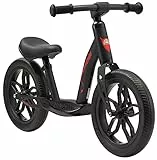 BIKESTAR Extra leichtes Kinder Laufrad mit Trittbrett für Jungen, Mädchen ab 3-4 Jahre | 12 Zoll Lauflernrad Eco Classic | Schwarz