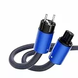 Brollitest High End Netzkael, Versilbertes Schuko Ofc Netzkabel HiFi High End 1 M,Mit Schuko Stecker Und Kaltgerätestecker, HiFi Schuko C15 Netzkabel Für Audio-Video Und Heimkino