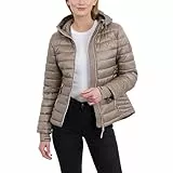 Tommy Hilfiger Leichte faltbare Damen-Daunenjacke mit Kapuze und Tasche, Maulwurf, M
