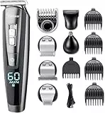 Hatteker Bartschneider Bart Trimmer Haarschneidemaschine Herren Haartrimmer Haarschneider Nasentrimmer Bodygroomer Wasserdichter 5 In 1, Aufladbar