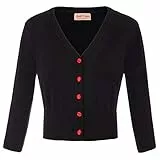 Belle Poque Mode Bolero Casual Bolerojacke Freizeit Basic Boleroshrug Contrast Button Jäckchen