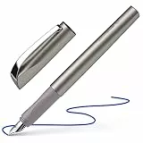Schneider 168621 Ceod Shiny Füller (Rechts- und Linkshänder, M-Feder, inkl. Tintenpatrone königsblau) graphit, Medium