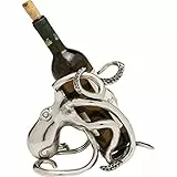 Kare Design Flaschenhalter Octopus, Silber, 25x16x20 cm, Flaschengestell für Wein, Deko Objekt, Oktopus Motiv, Aluminium Gestell, Esszimmer